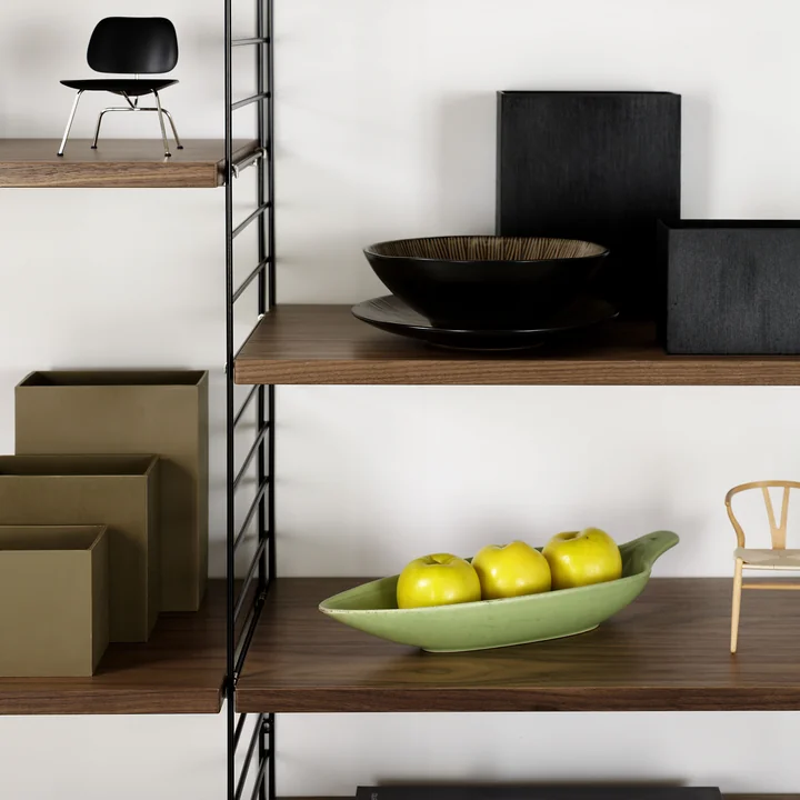 String Shelving system, walnut