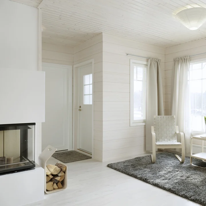 Artek Kanto Magazine and firewood rack, white, ambiance