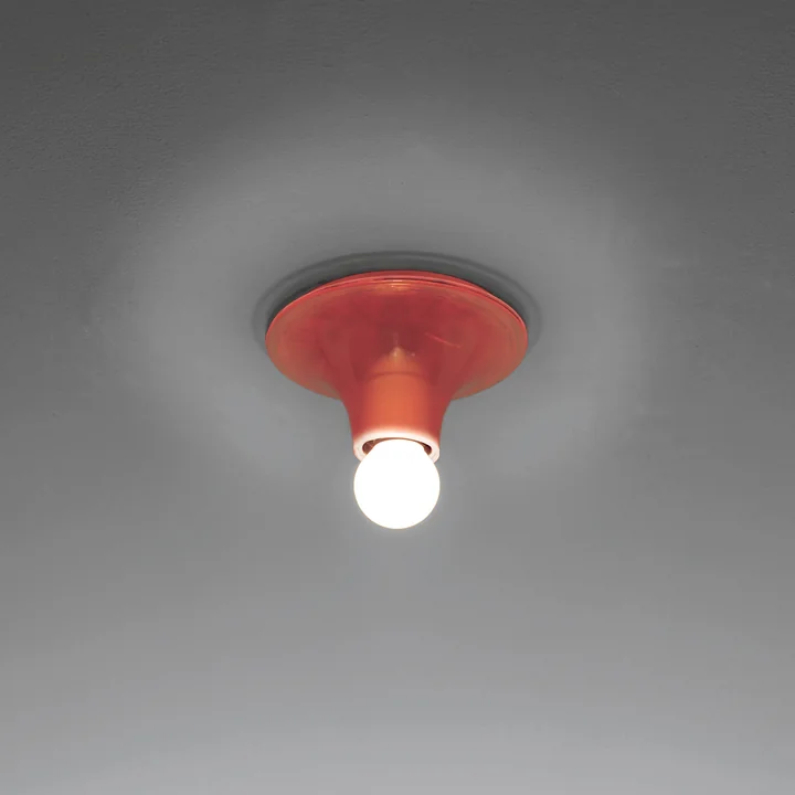 Teti wall and ceiling lamp by Artemide in orange