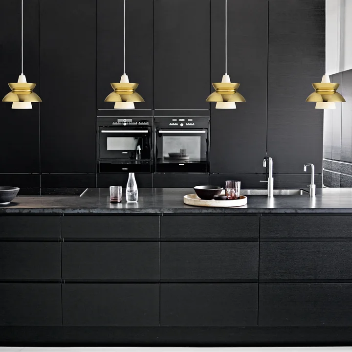 DooWop pendant lamp by Louis Poulsen in brass in the kitchen