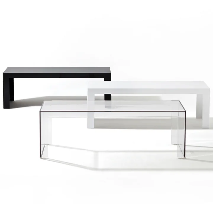 Invisible Side Side table H 40cm, crystal clear from Kartell