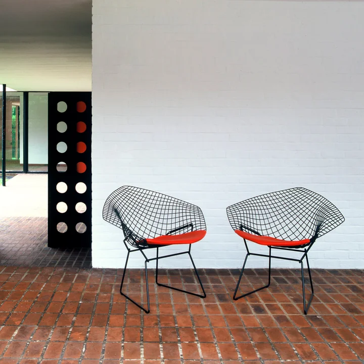 Knoll - "Diamond" outdoor chair, black