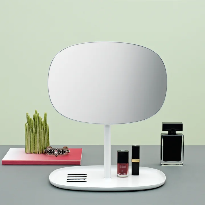 Practical Mirror and Shelf - Flip Mirror in white by Normann Copenhagen