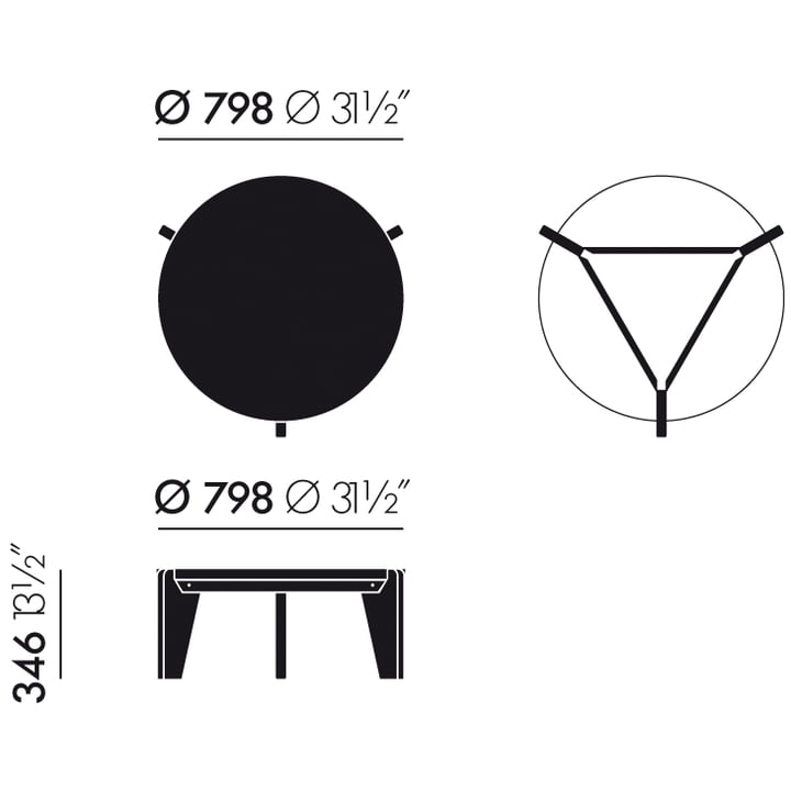 Vitra - Guéridon Bas coffee table, measurements