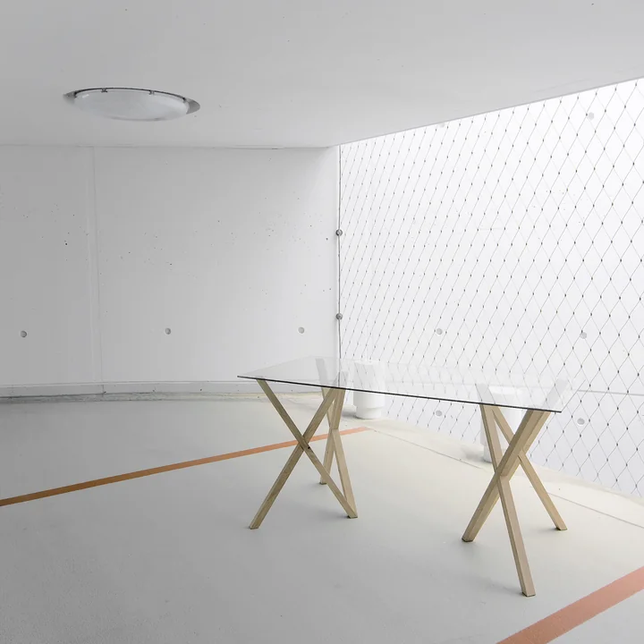 The natural Mika table trestle set by Hans Hansen