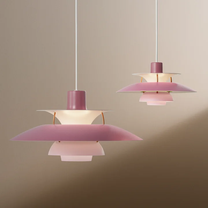 The Louis Poulsen - PH 5 pendant light in hues of rose