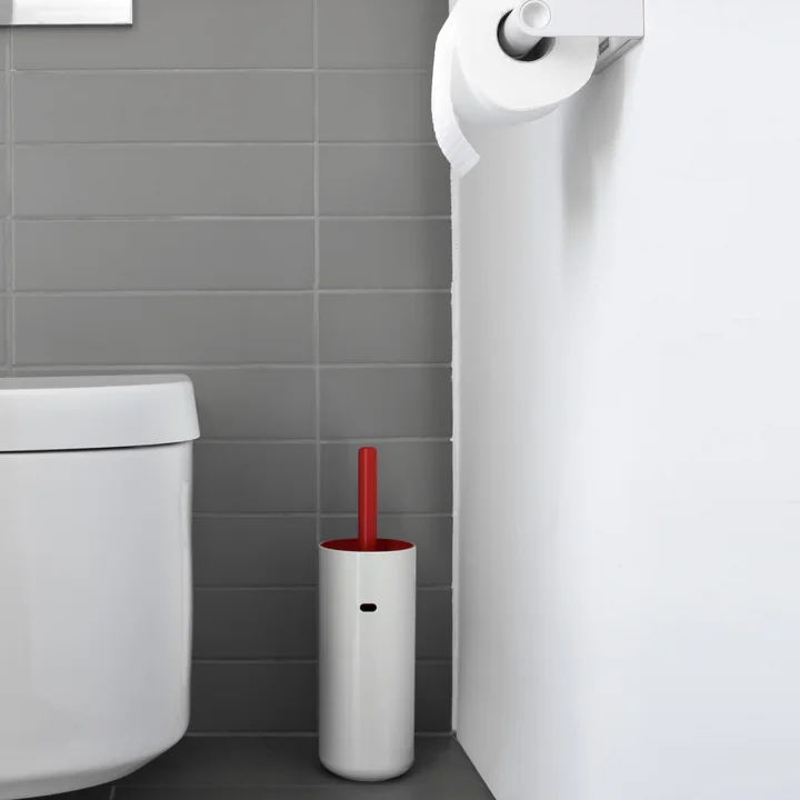 Toilet brush with coloured matte brush insert 