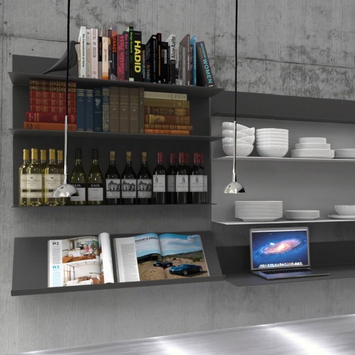 The Unu shelving system from Frost in the kitchen