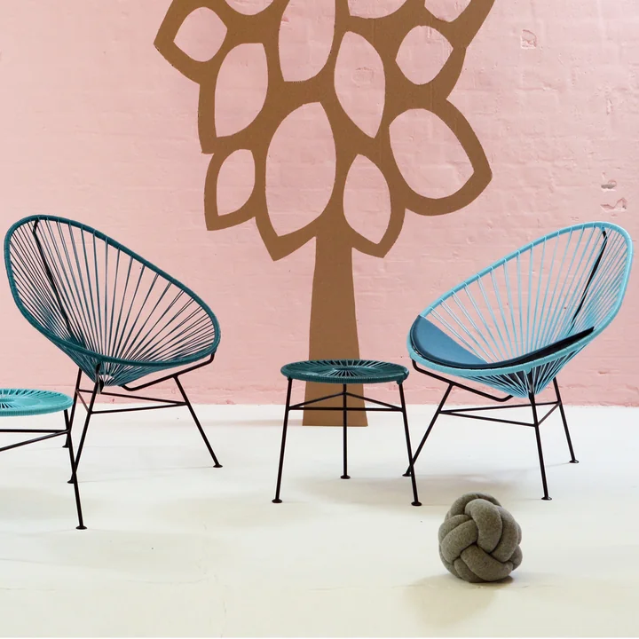 OK Design - The Acapulco Chair, petroleum blue, light blue