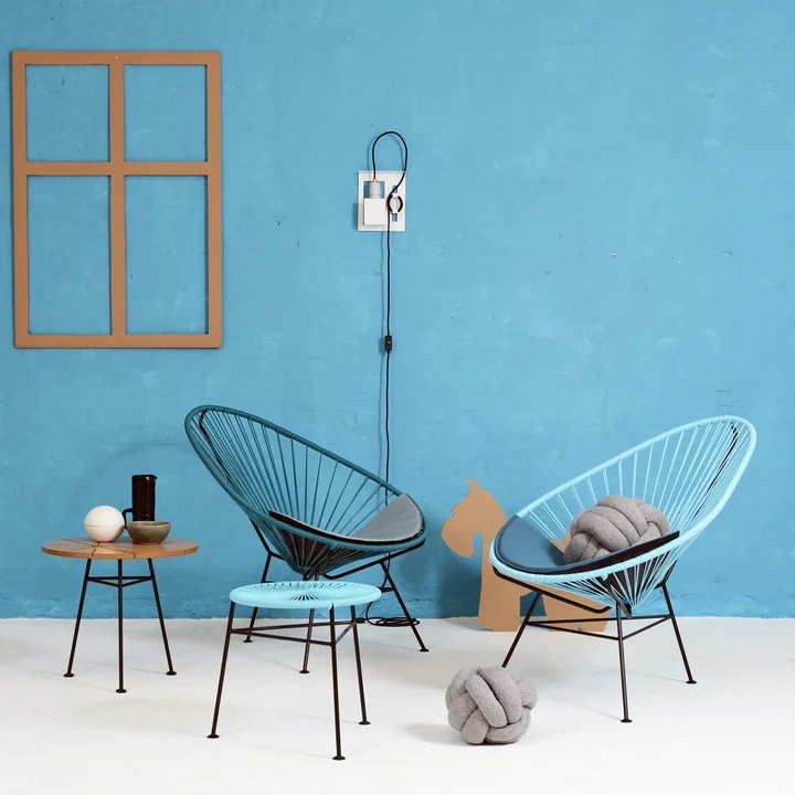 OK Design - The Acapulco Chair, petroleum blue, light blue