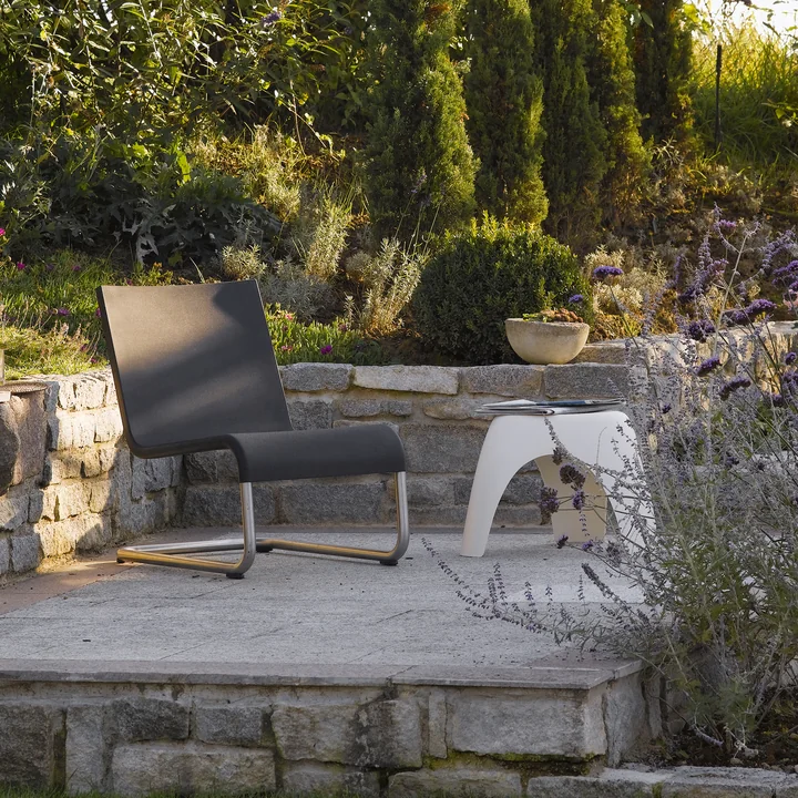 The Vitra - .06 armchair and the Elephant Stool, lavender in the garden