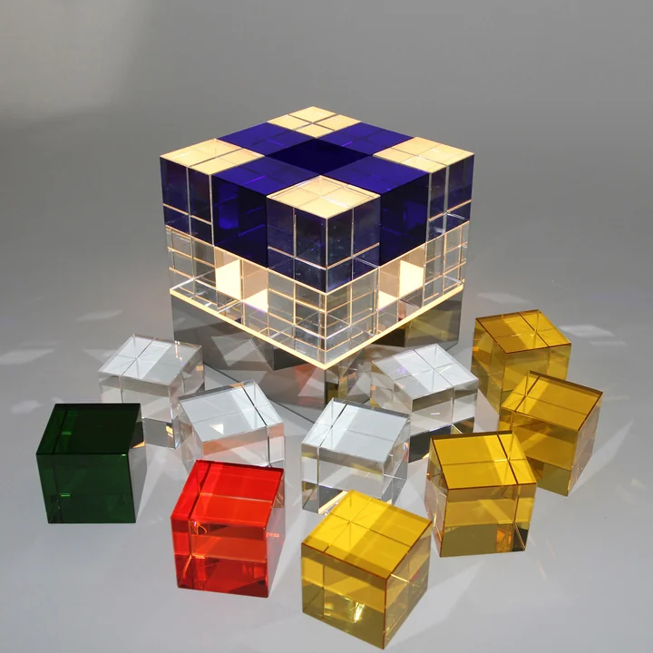 Tecnolumen - Cube Light, transparent, blue - single cubes