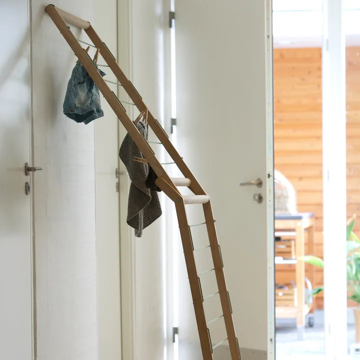 Skagerak - Dryp Clothes horse, oak - leaning