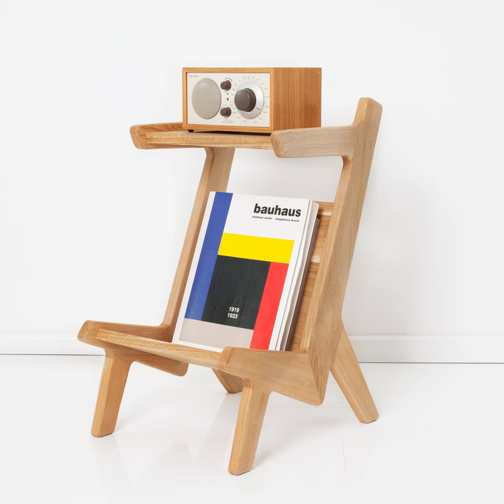 The Tivoli Remix Sound Coffee Table with magazines and radio sytem