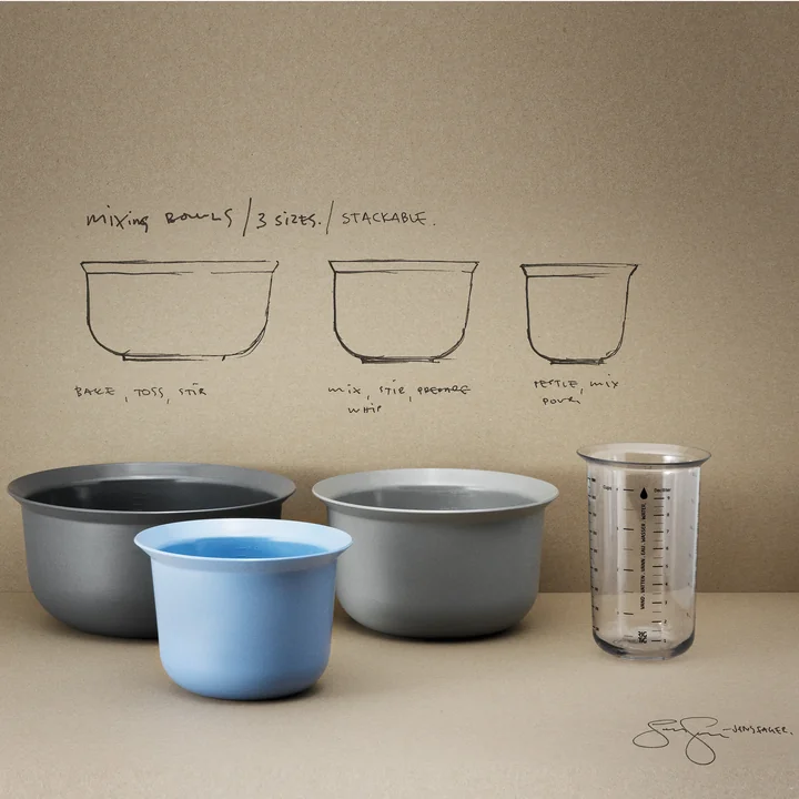 Measuring cups and Mix-It mixing bowls from Rig-Tig by Stelton