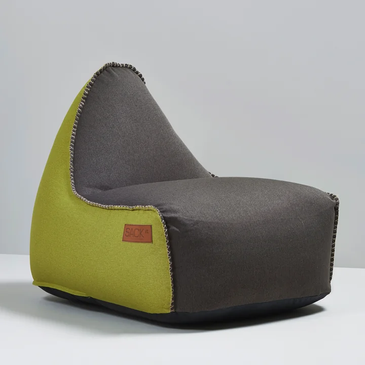 Sack it - Retro it Indoor beanbag, brown / lime