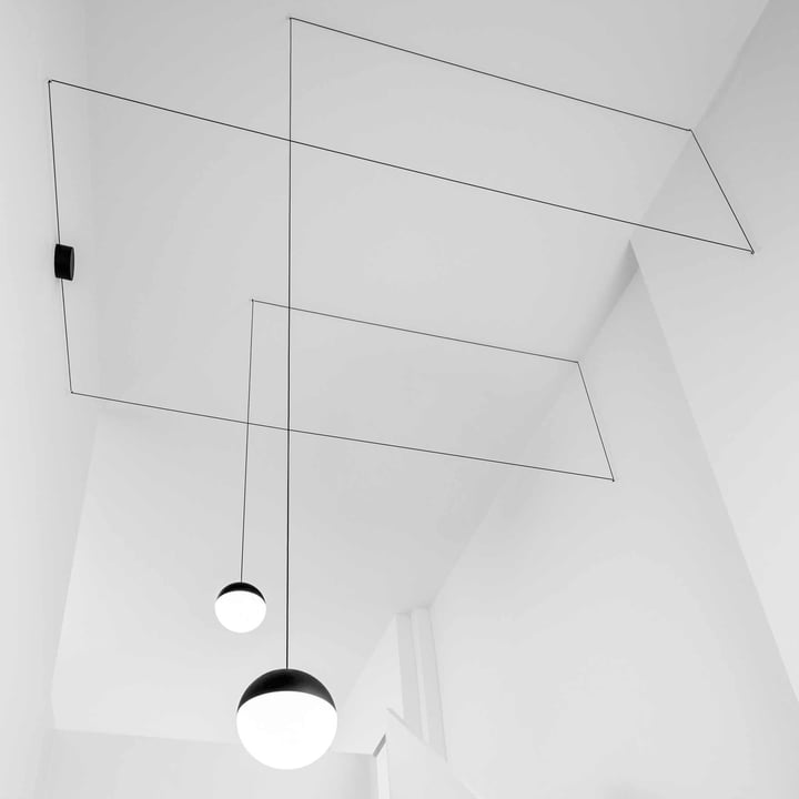 String Light Pendant lamp ball head from Flos in black