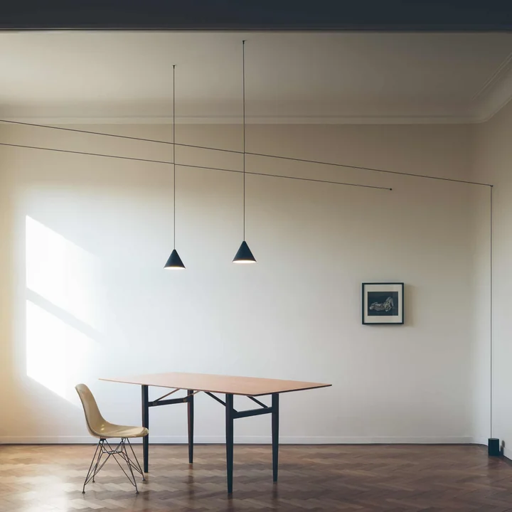 String Light Pendant light cone head from Flos in black