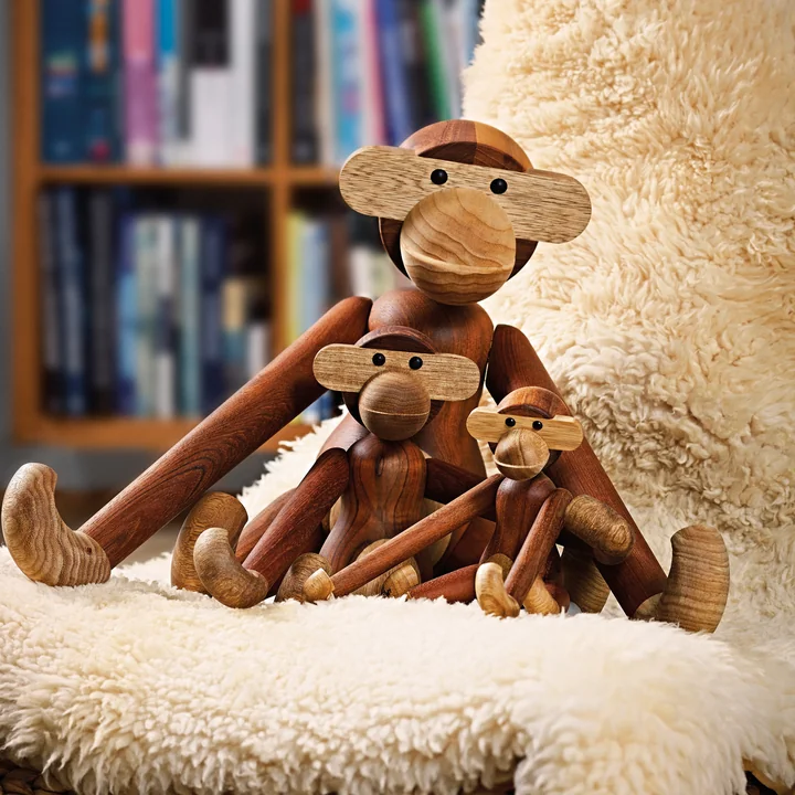 Wooden monkey by Kay Bojesen in various sizes