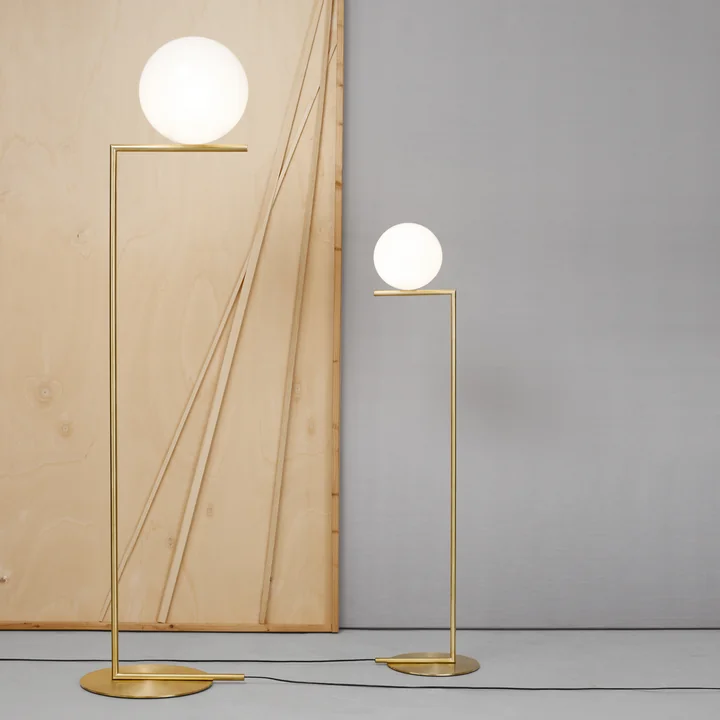 IC floor lamp from Flos in brass