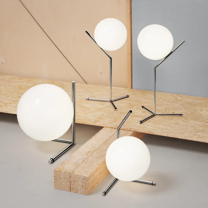 IC table lamps from Flos in chrome