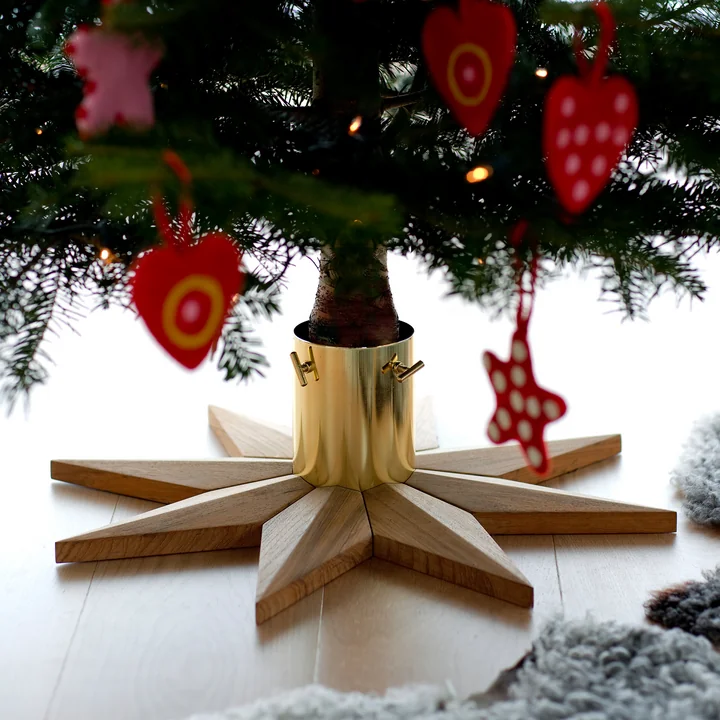 Stella Christmas tree stand from Skagerak in teak