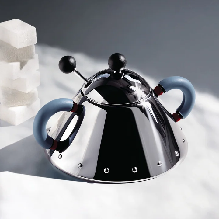 Stylish sugar bowl by Michael Graves for Alessi