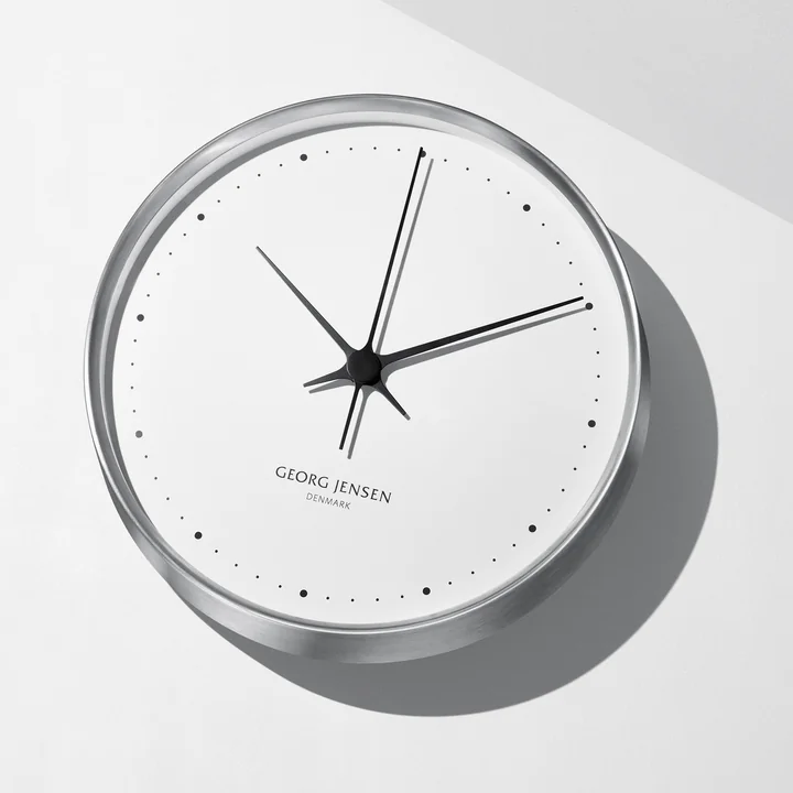 Georg Jensen - Henning Koppel Wall Clock Ø 30 cm, stainless steel / white