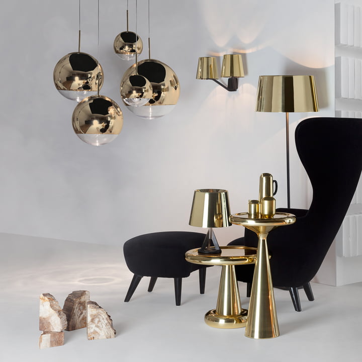 Mirror Ball Gold Pendant Light by Tom Dixon