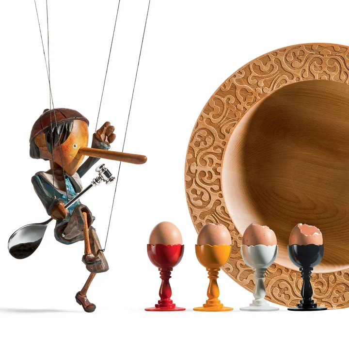 Stylish egg cup with matching spoon