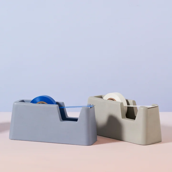 areaware - Concrete Tape Dispenser small, blue, grey