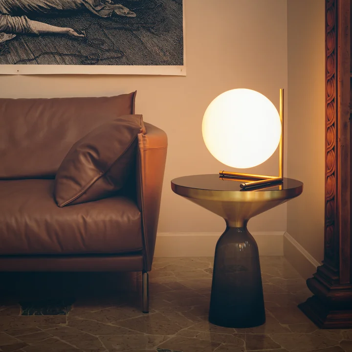 IC table lamp from Flos on the side table