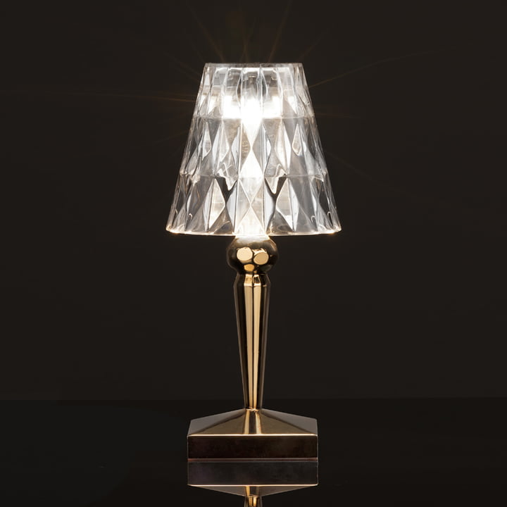 Kartell Battery Table Lamp in Metallic Gold