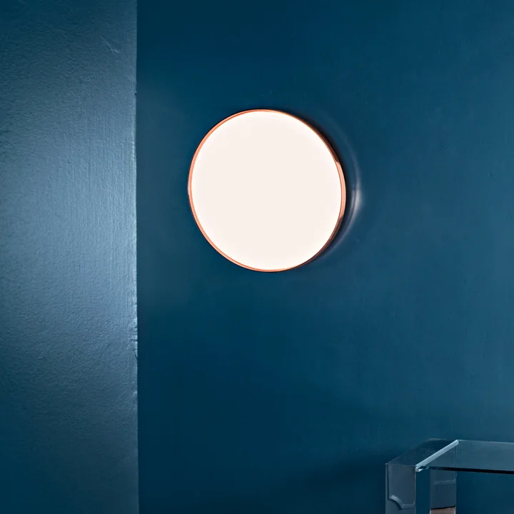 Flos - Clara Wall and Ceiling Lamp LED, white with decoration ring in copper