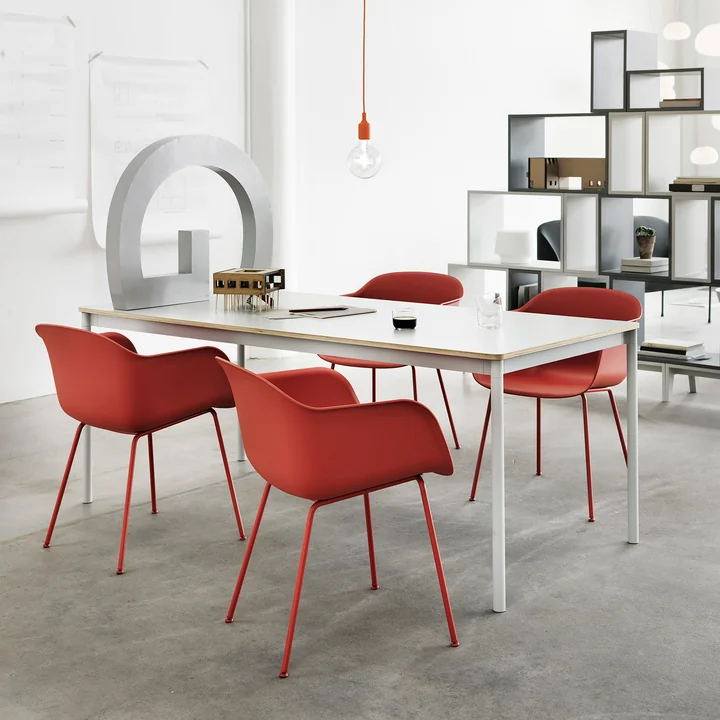 Muuto - Fiber Chair - Tube Base, red