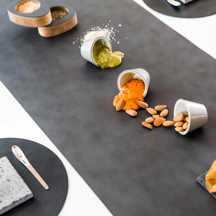 Table Runner by Lind DNA in Nupo anthracite