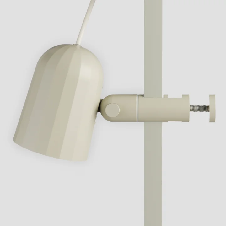 White clamp lamp with adjustable head