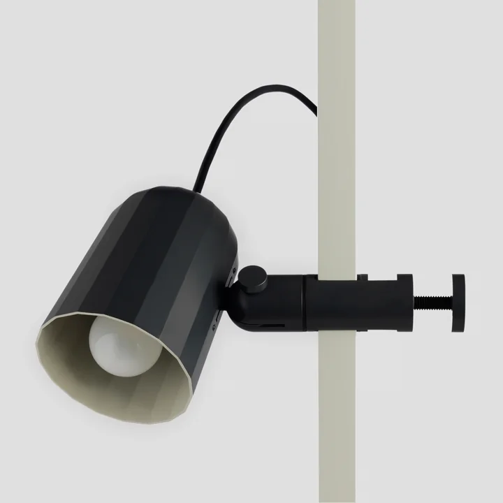Clamp lamp in dark grey