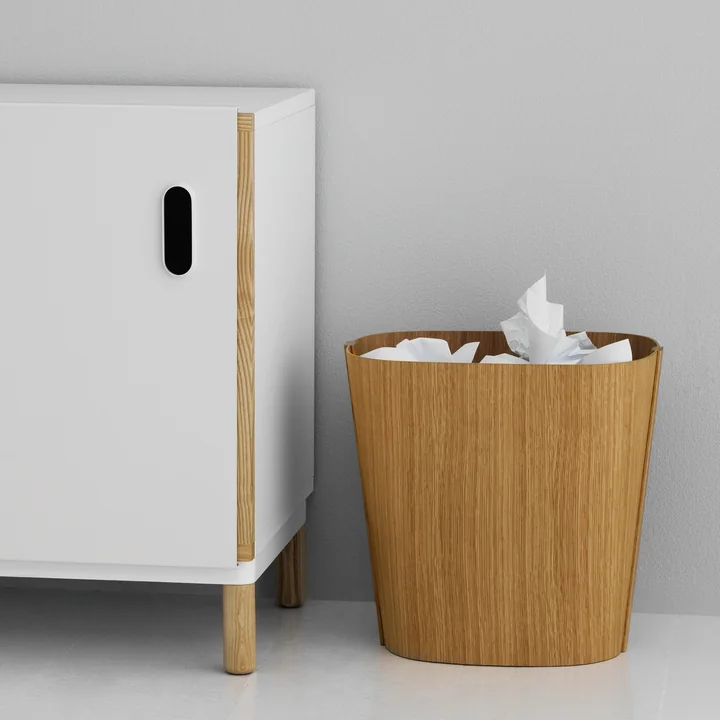 Elegant paper bin made of wood