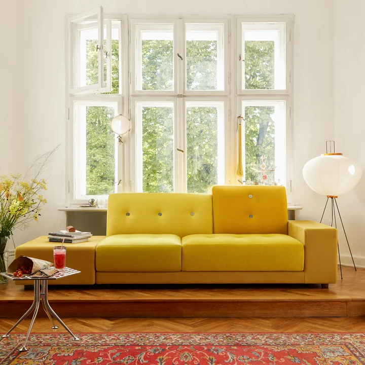 The Polder Sofa XL and the Akari 10A Floor Lamp by Vitra