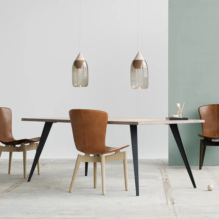 Lignia Dining Table and Shell Dining Chair by Mater