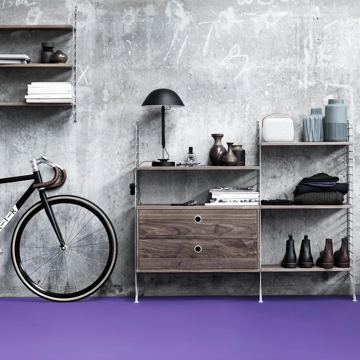 String - Pocket Wall Shelf, black