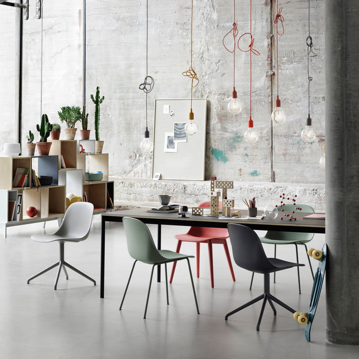 Muuto - Fiber Side Chair variants, E27 pendant light