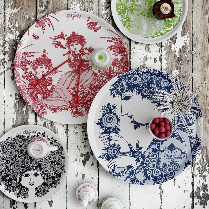 Decorative trays with drawings by Bjørn Wiinblad.
