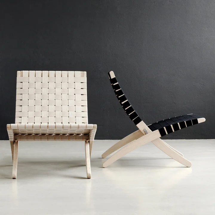 Cuba Chair webbing in white and black