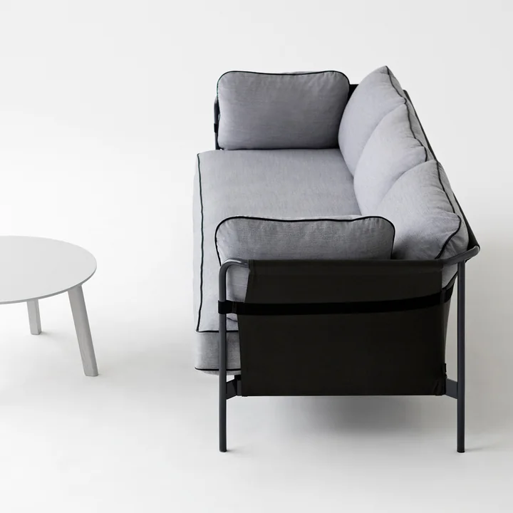 Can Sofa, 3-seater in black / Canvas black / Canvas grey by HAY