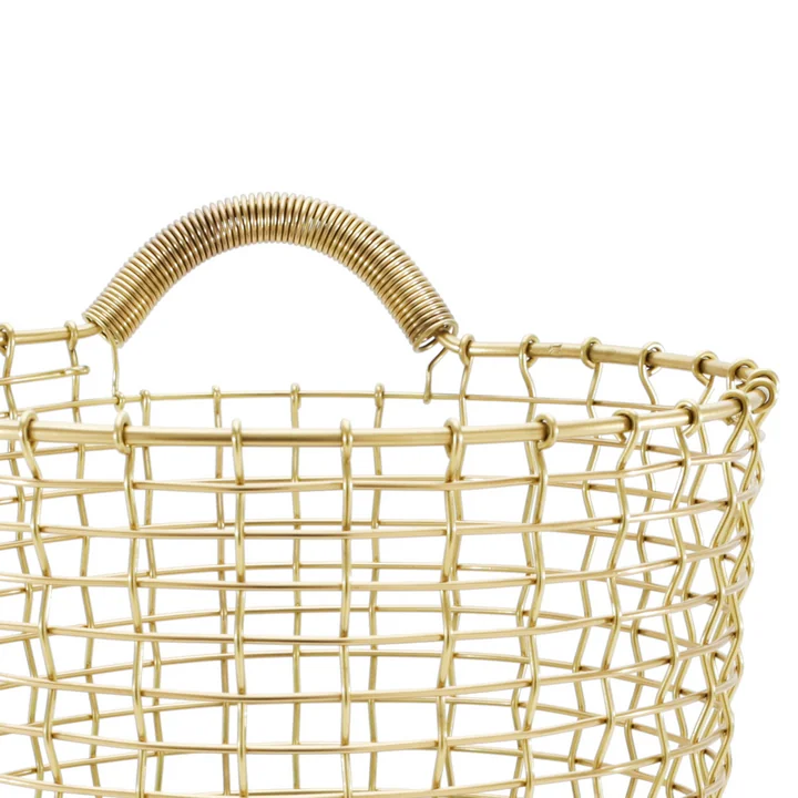 Bin 18 Wire Basket by Korbo made of Brass
