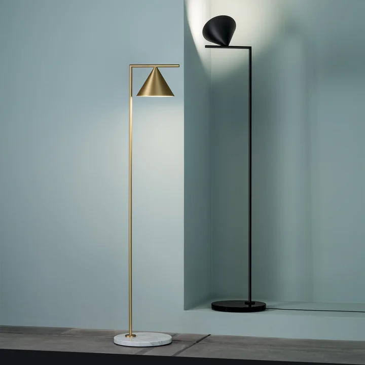 The Captain Flint LED floor lamp by Flos in brass and black