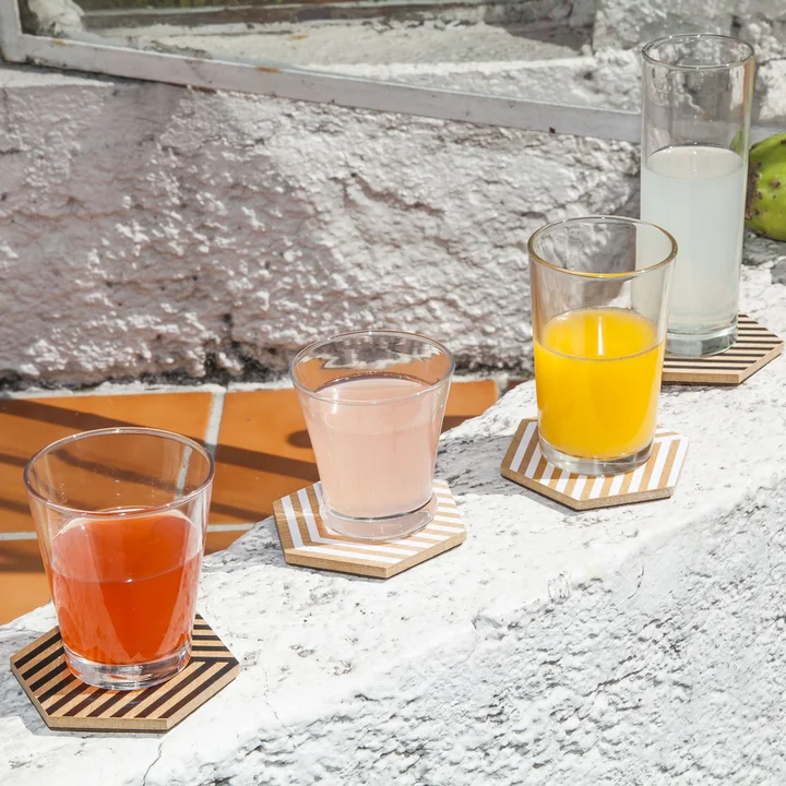 Table Tiles Optic Coasters from Areaware