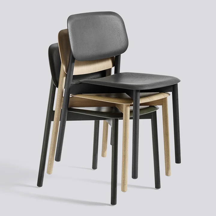 The HAY - Soft Edge chair in oak matt lacquered and stained black